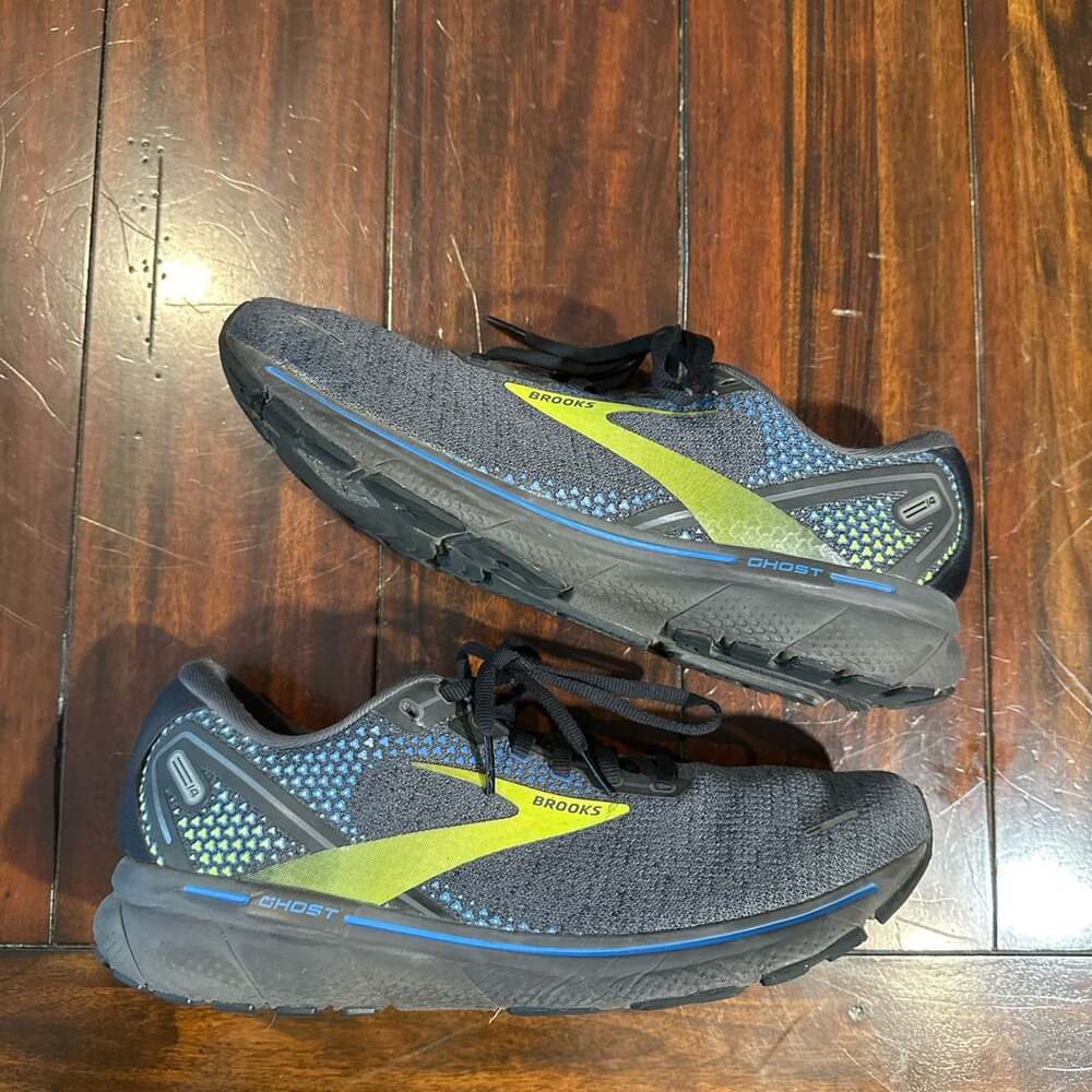 Brooks Ghost 14 Black Blue Nightlife Running Shoes Size 10